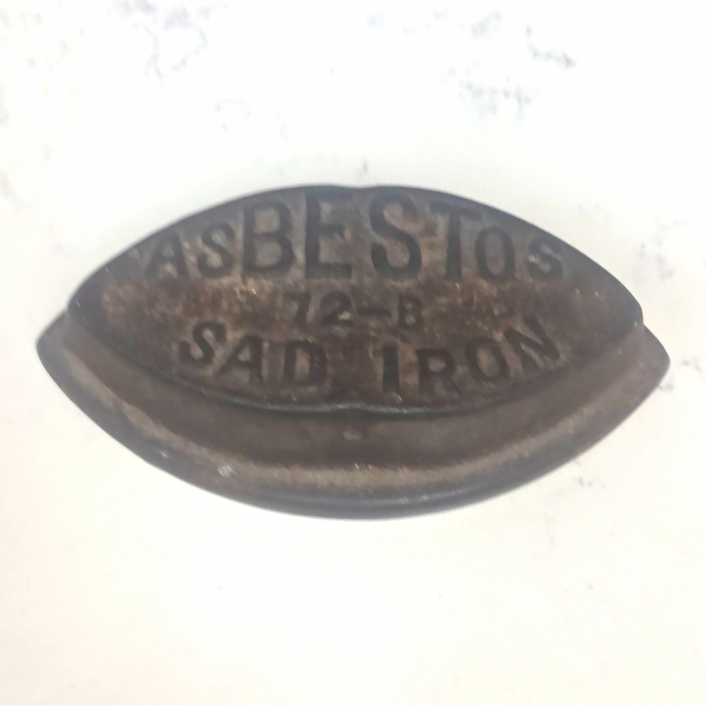 Asbestos 12-B Vintage Sad Iron Black Metal Antique Collectible